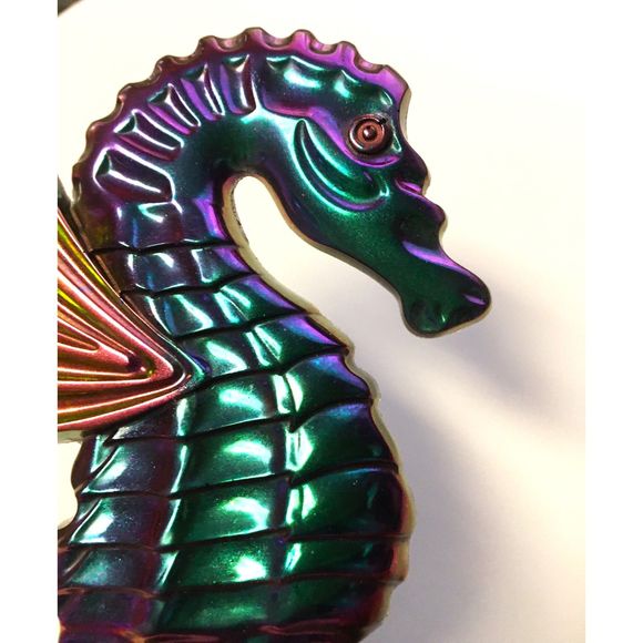 Seahorse Wall Decor Metallic Color Shift Coastal Art - Picture 8 of 10